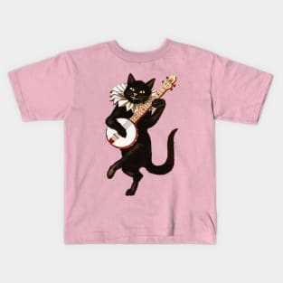 Cat playing mandolin Kids T-Shirt